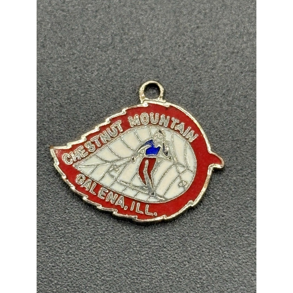 Vintage Chestnut Mountain Galena Illinois Silver Tone Rare Charm D13
